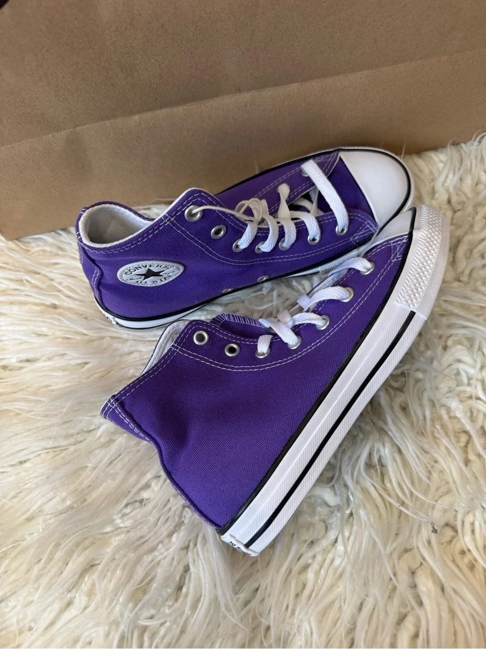 Converse Purple Low Top Canvas Sneakers
